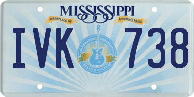 MS license plate IVK738