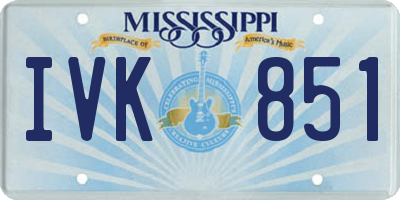 MS license plate IVK851