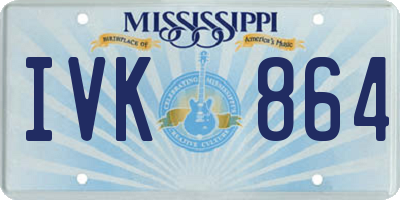 MS license plate IVK864
