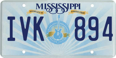 MS license plate IVK894