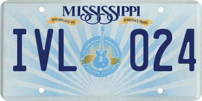 MS license plate IVL024
