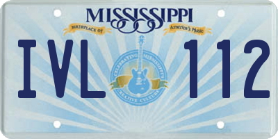 MS license plate IVL112