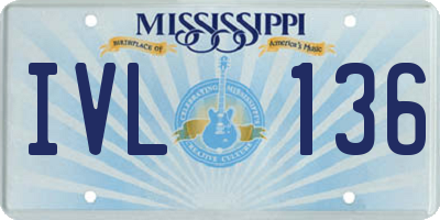 MS license plate IVL136