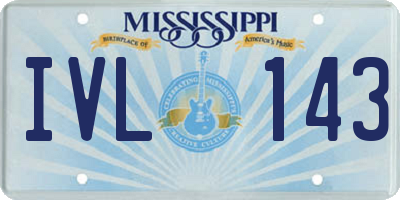 MS license plate IVL143