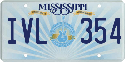 MS license plate IVL354