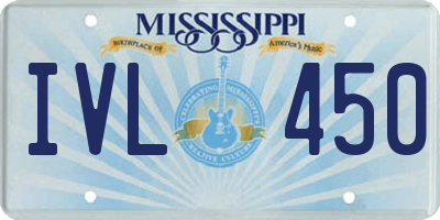 MS license plate IVL450