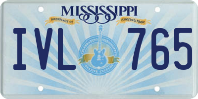 MS license plate IVL765