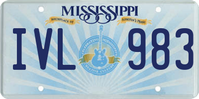 MS license plate IVL983