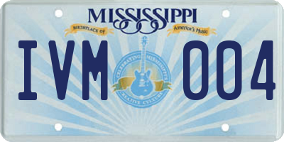 MS license plate IVM004
