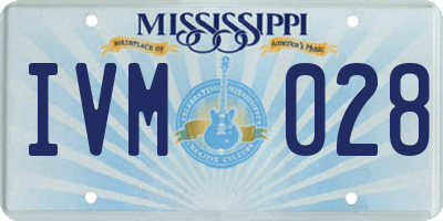 MS license plate IVM028