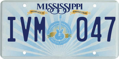 MS license plate IVM047