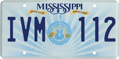 MS license plate IVM112