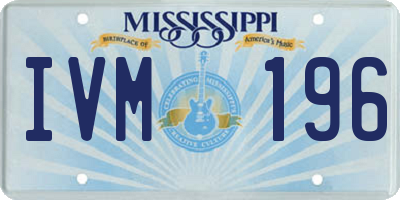 MS license plate IVM196