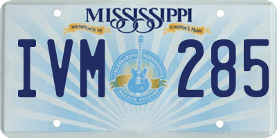 MS license plate IVM285