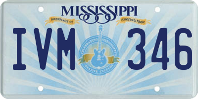 MS license plate IVM346