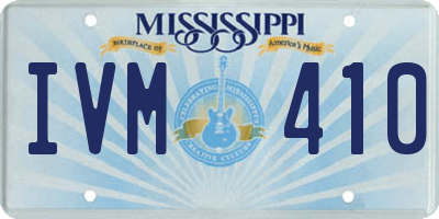 MS license plate IVM410