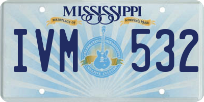 MS license plate IVM532