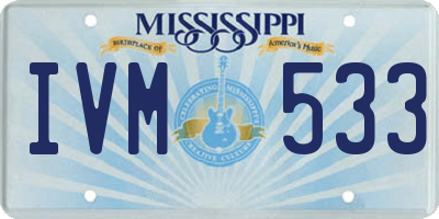 MS license plate IVM533