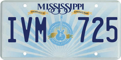 MS license plate IVM725