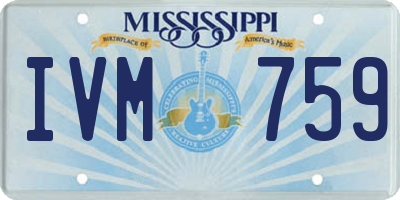 MS license plate IVM759