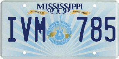 MS license plate IVM785
