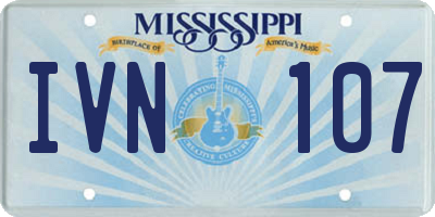 MS license plate IVN107