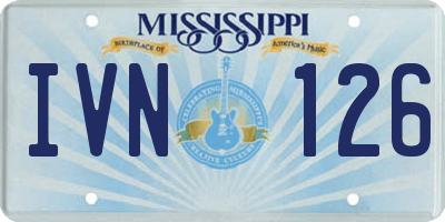 MS license plate IVN126