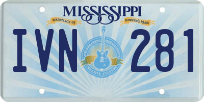 MS license plate IVN281
