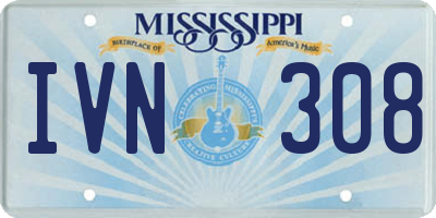 MS license plate IVN308