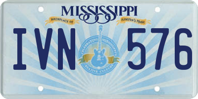 MS license plate IVN576