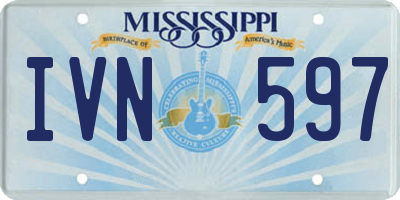 MS license plate IVN597