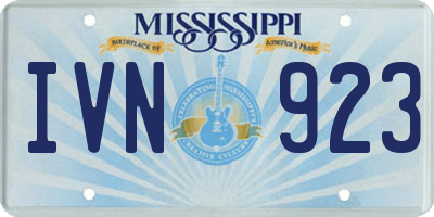MS license plate IVN923