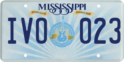 MS license plate IVO023