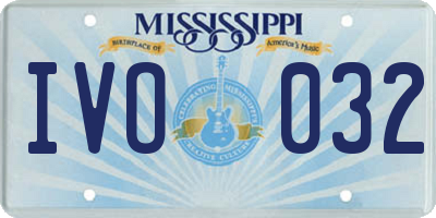 MS license plate IVO032