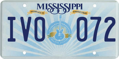 MS license plate IVO072