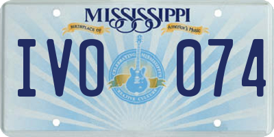 MS license plate IVO074