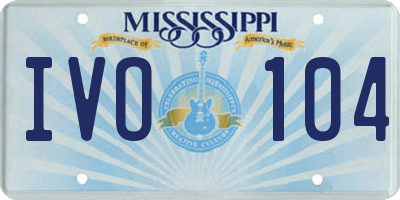 MS license plate IVO104
