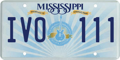 MS license plate IVO111