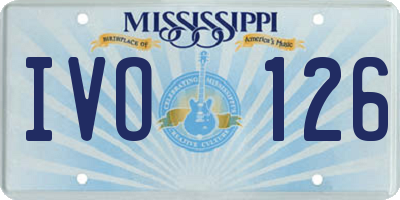MS license plate IVO126