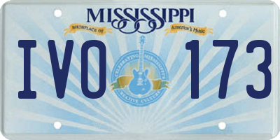 MS license plate IVO173