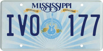 MS license plate IVO177