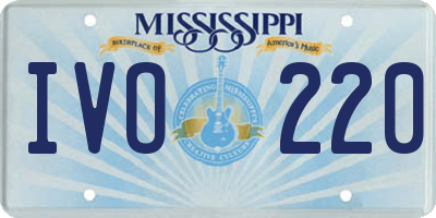 MS license plate IVO220