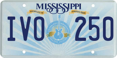 MS license plate IVO250