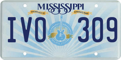 MS license plate IVO309