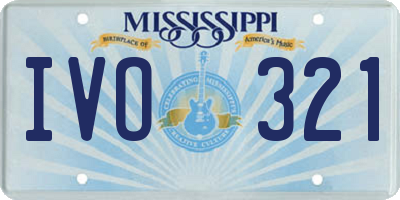 MS license plate IVO321