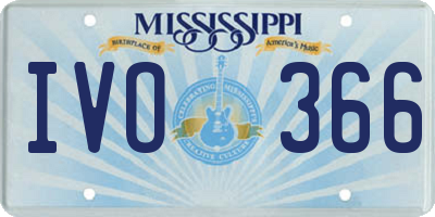 MS license plate IVO366