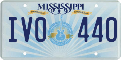 MS license plate IVO440