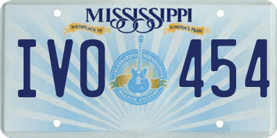 MS license plate IVO454
