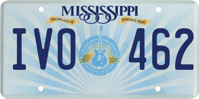 MS license plate IVO462