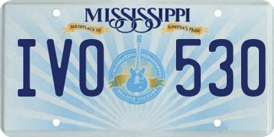MS license plate IVO530